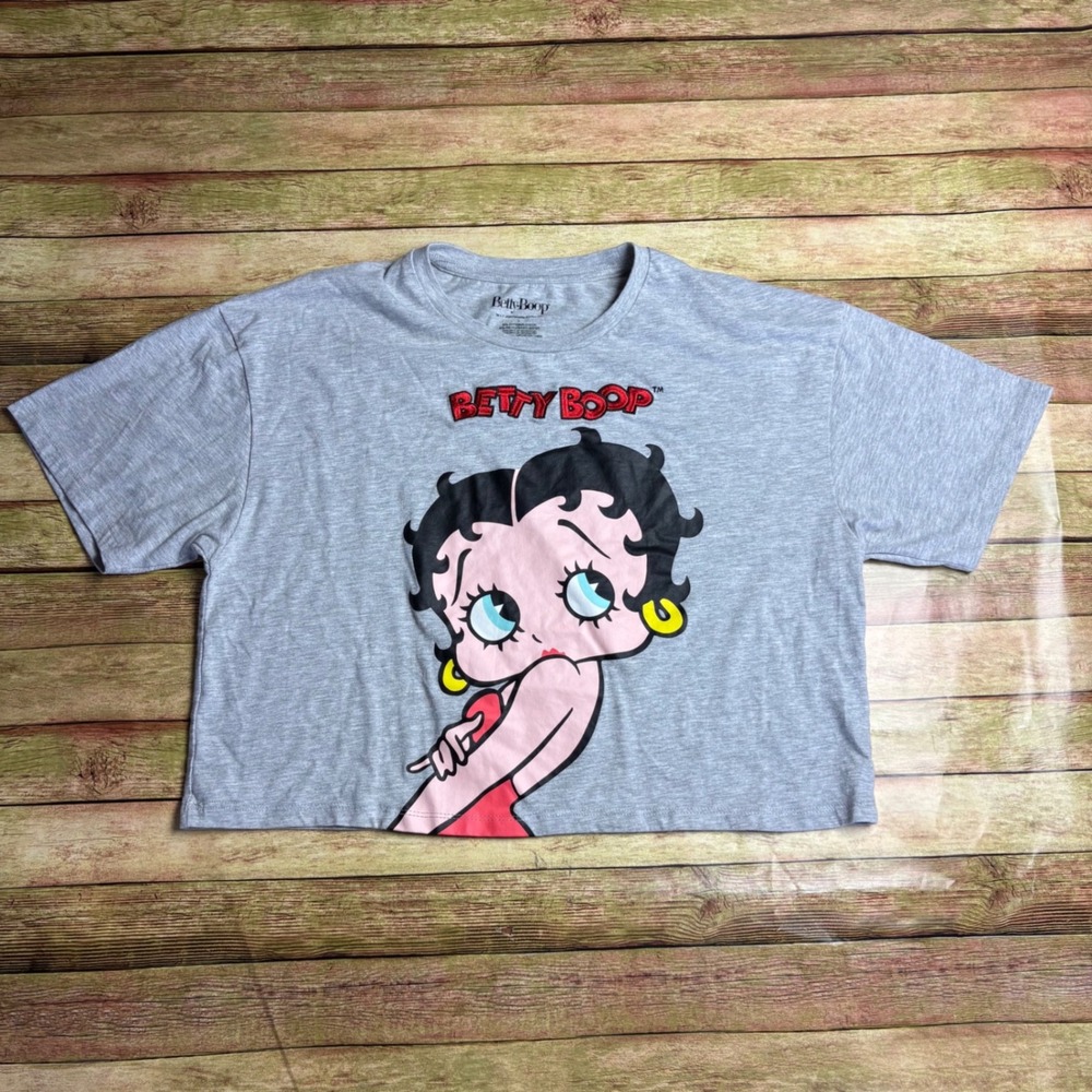 Betty Boop Embroidered Cropped Graphic T-Shirt - Women's Large